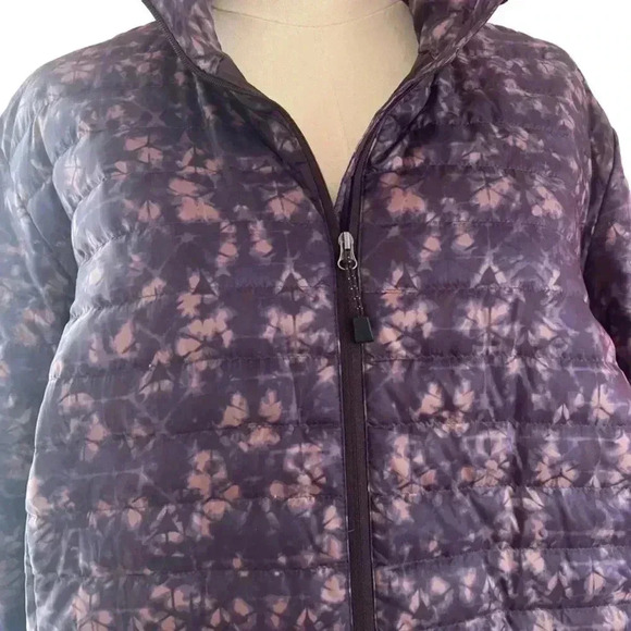 Eddie Bauer Purple Floral Puffer Jacket Lightweight Size XL Excellent Condition - Picture 4 of 4